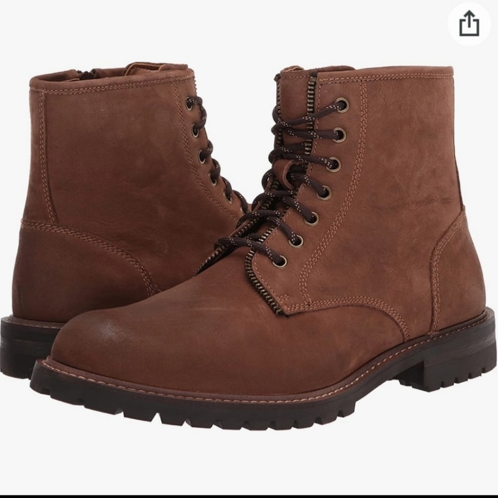 Steve Madden Men's Kamden Leather Chunky Lug Sole Boots